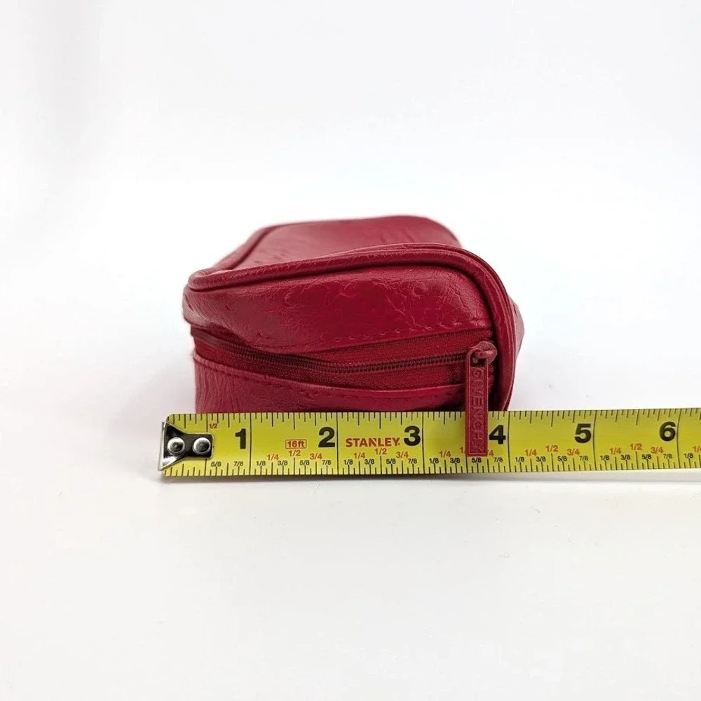 Parfums‎ Amarige de Givenchy Red Ostrich Embossed Faux Leather Cosmetic Bag